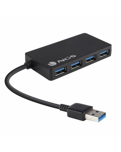 NGS Hub USB 4 Porte - USB 3.0 Veloce - Nero - Per Laptop e PC

