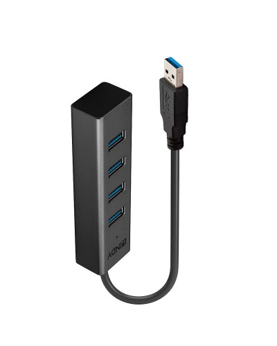 Lindy Hub USB 3.0 4 Ports Noir - Compact & Rapide
