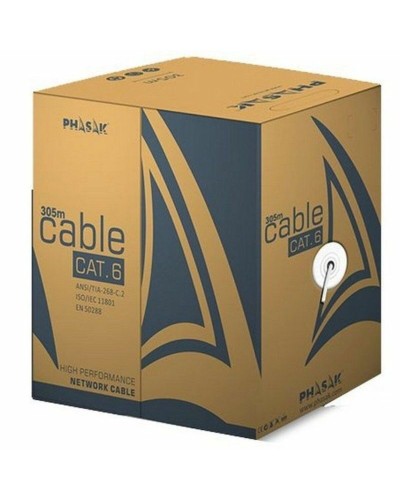 Cable de Red Rígido UTP Categoría 6 Phasak PHR 6302 Gris 305 m