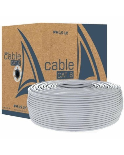Phasak Cable de Red UTP CAT6 Rígido PHR 6100 Gris - Bobina de 100 Metros
