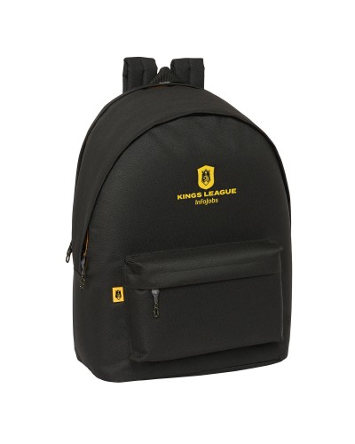 Kings League Black Portable Backpack: 31x44x18 cm - School/Leisure
