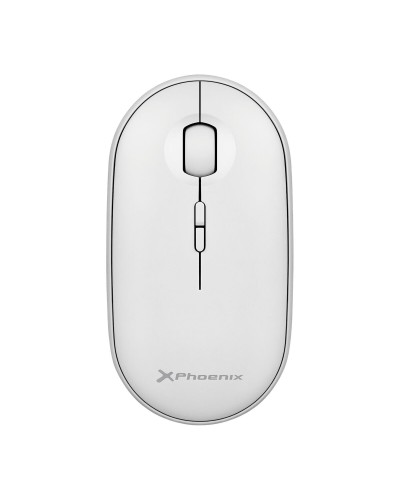 Ratón Óptico Inalámbrico Phoenix Blanco - 1600 DPI - Ergonómico PC Oficina
