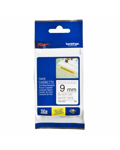 Brother TZES221 Cinta de Etiquetas Blanca 9mm Original
