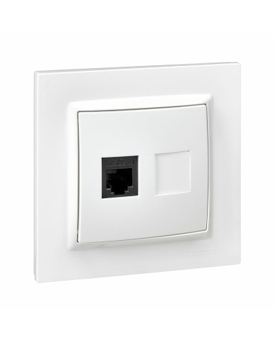 Simon RJ11 Telephone Socket White - Fixed Line Wall Connector
