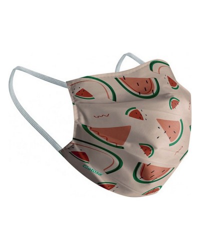 Masque en Tissu Réutilisable Pastèque 10-12 Ans - Protection Hygiénique
