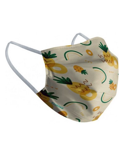 Masque en Tissu Réutilisable Ananas 10-12 Ans - Protection et Style

