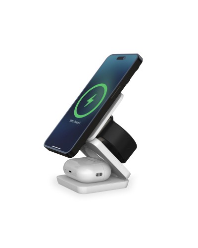 KSIX Cube 3-in-1: Schnelles kabelloses Ladegerät für Smartphones, Kopfhörer, Smartwatch
