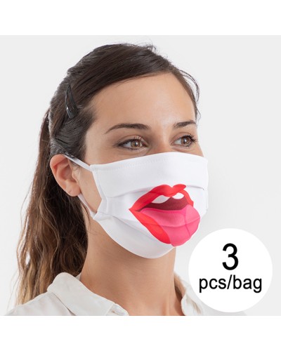 Luanvi Hygienische Stoffmaske Wiederverwendbar Tongue Größe M - 3er Pack
