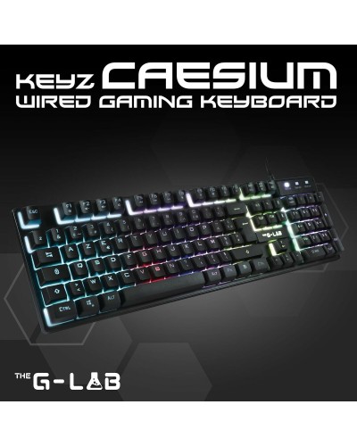 The G-Lab KEYZ Caesium T-W Tastiera Wireless Gaming - Nera, Retroilluminata
