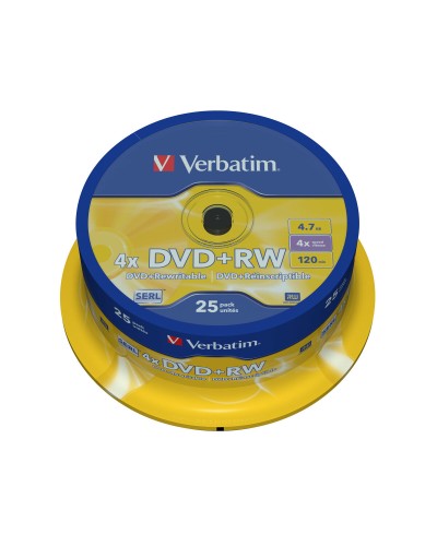 Verbatim DVD-RW 4.7GB 120min Rewritable - Ideal for Backup & Archiving
