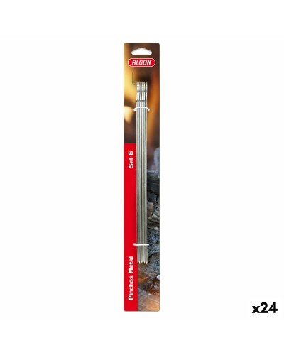 Brochetas Algon de Acero Inoxidable de 35 cm para Barbacoa (6 Unidades, Paquete de 24)
