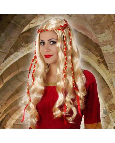 Blonde Perücke mit langen Zöpfen - Hochwertige Synthetik - Cosplay Kostüm
