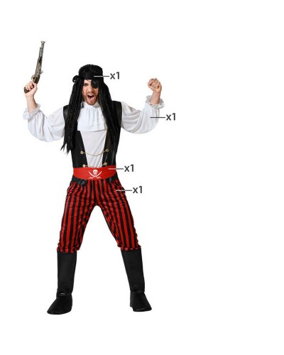 Disfraz de Pirata Hombre Talla XL - Disfraz Adulto Halloween & Carnaval
