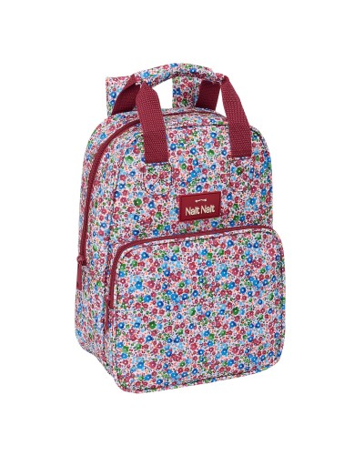 Zaino Scuola Nait Nait Flores Coimbra Bordeaux - 20x28x8cm - Burdeos
