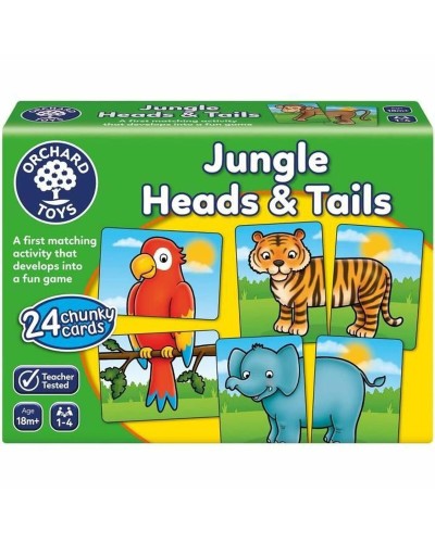 Orchard Toys Jungle Heads & Tails - Juego Educativo de Animales, Memoria y Emparejamiento
