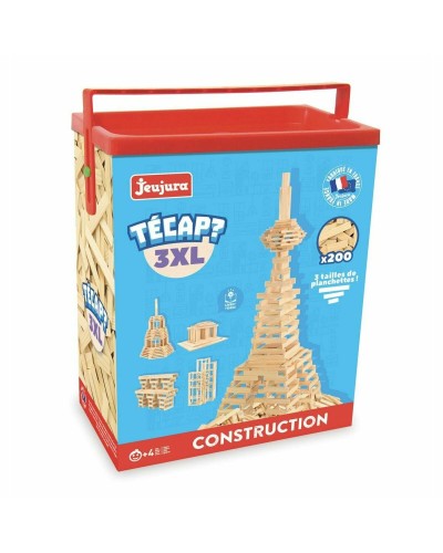 Jeujura TECAP 3XL: Bote de 200 Construcciones de Madera para Niños
