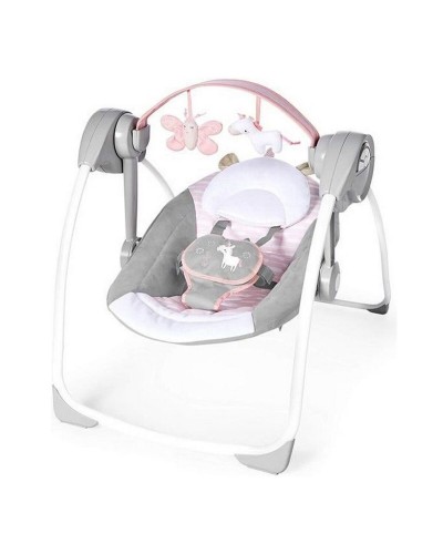 Sedia a Dondolo Neonato Ingenuity Compact Swing Flora Rosa - Comfort e Portabilità
