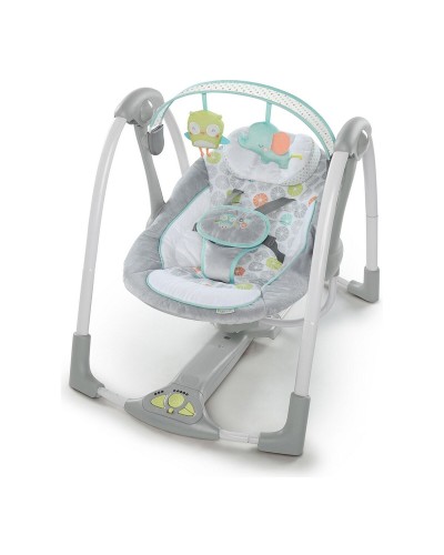 Ingenuity Balancelle Compacte Swing Hugs & Hoots - Blanc Gris
