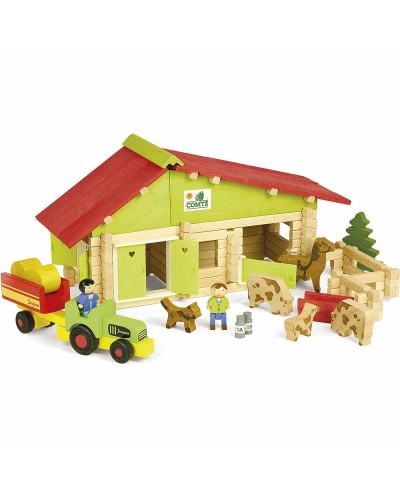 Jeujura Granja de Madera 140 Piezas - Juego de Figuras de Acción
