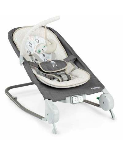 Ingenuity Happy Belly Baby Bouncer - Rocker, Vibration, Grey
