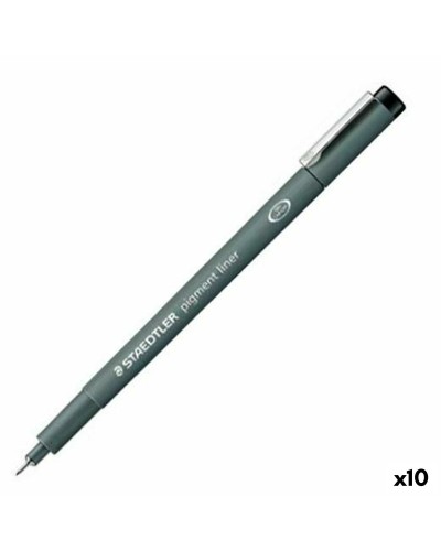 Staedtler Pigment Liner - Marqueurs Noirs Fineliner, Set de 10 Pièces
