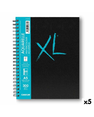 Ritblock Canson XL Aquarelle 34 Blad Vit A5 5 antal 300 g/m² 148 x 210 mm