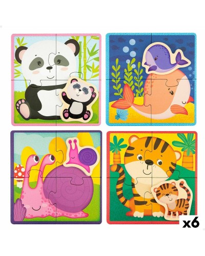Lisciani Puzzle Animali Bambini 16 Pezzi - 16x16 cm - Set 6 Unità
