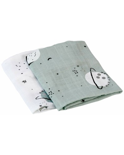 Pirulos Planets Bib - Waterproof, Organic Cotton - Newborn (0-2 years)
