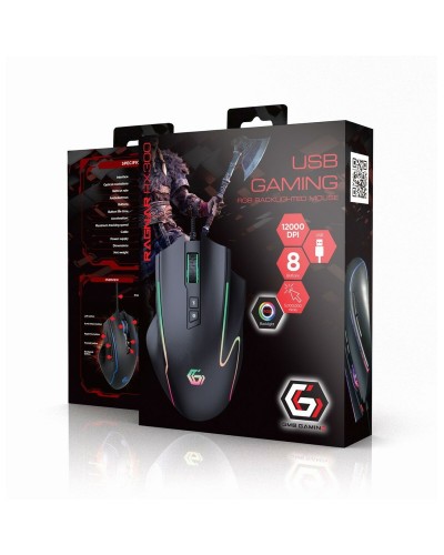 Souris Gaming Gembird Ragnar RX300 Noir - 12000 DPI - Haute Précision
