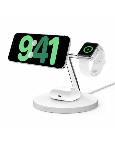 Belkin BoostCharge Pro Chargeur Sans Fil 15W - Blanc - Charge Rapide
