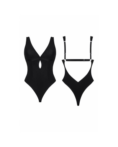 Body Demoniq Noir Taille L - Lingerie Gainante Sexy et Confortable
