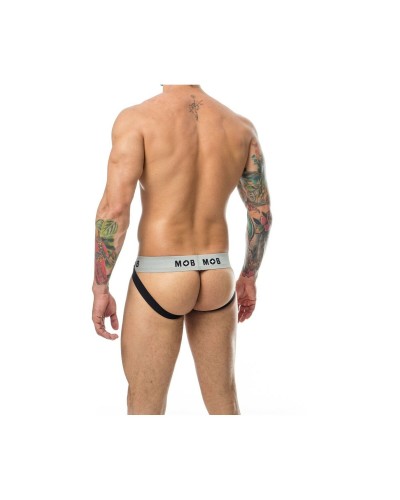 Tanga Eroticwear Mob Blanc Noir XXL - Lingerie Sexy Femme
