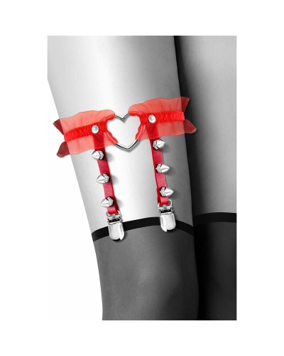 Red Suspender Bijoux Pour Toi - Sensual Lingerie with Bijoux Details
