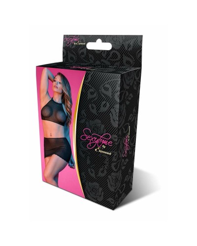 Lingerie Exposed Noir S/M - Ensemble de Lingerie Sexy Femme
