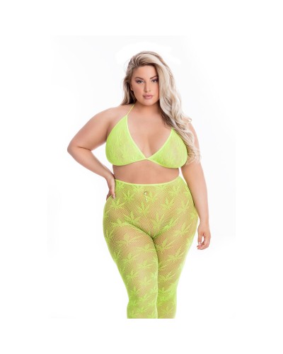 Lingerie Pink Lipstick Green XL - Elegant Women's Lingerie Set
