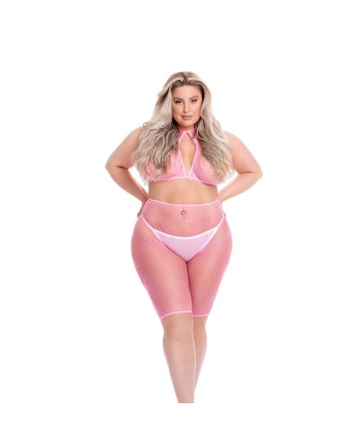 Lingerie Pink Lipstick Rosa XL - Set Intimo Donna Elegante
