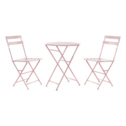 Bordsgrupp med 2 stolar DKD Home Decor MB-177410 Rosa 60 x 60 x 75 cm (3 pcs)