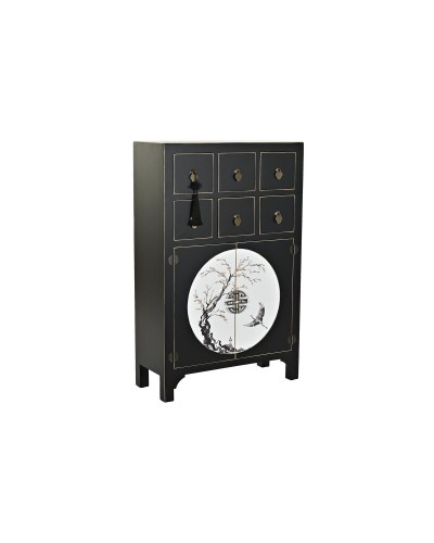 Commode Orientale DKD Home Decor : Noir Doré, Bois MDF et Sapin, 63 x 28 x 101 cm

