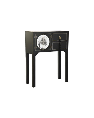 Consola DKD Home Decor, Metal blanco, negro y oro, Madera de abeto y MDF, 63x28x83 cm
