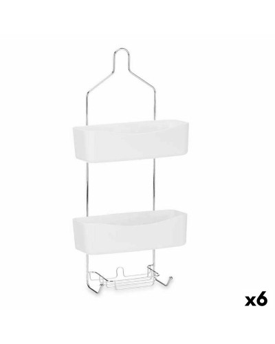 Duschregal Weiß aus Metall und Kunststoff - 28 x 60 x 14 cm (6er-Set)
