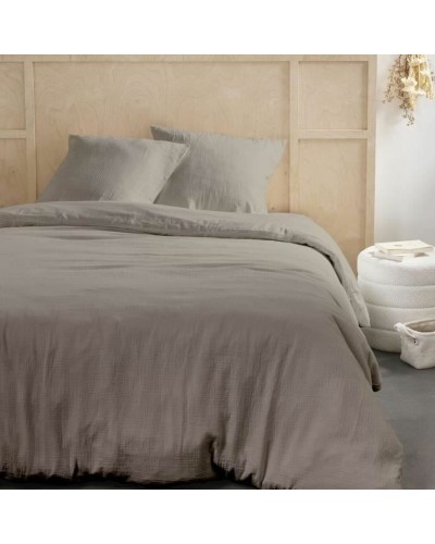 Parure de lit TODAY Beige, housse de couette et taies d'oreiller en polyester, respirante et confortable.
