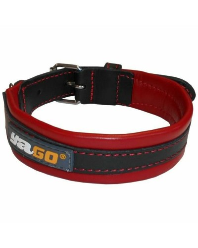 Collare per Cane Yago M Nero/Rosso, Regolabile 34-43 cm