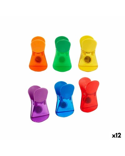 Clips on zakjes dicht te maken Multicolour Plastic 6 Onderdelen Magnetisch (12 Stuks)