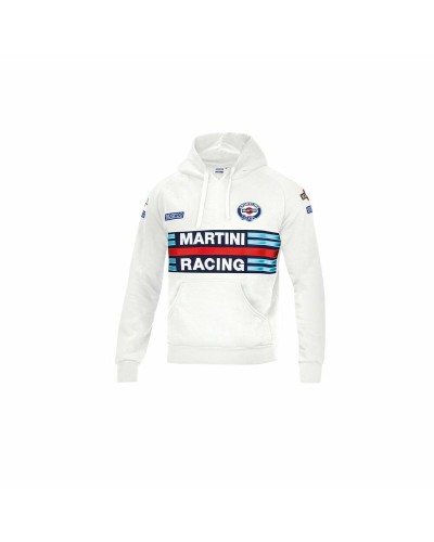 Sparco Martini Racing Sudadera con Capucha Blanca para Hombre - Logotipo Oficial
