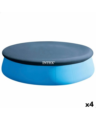 Intex Round Pool Cover Ø396cm Navy Blue - Protection & Cleaning (4pcs)

