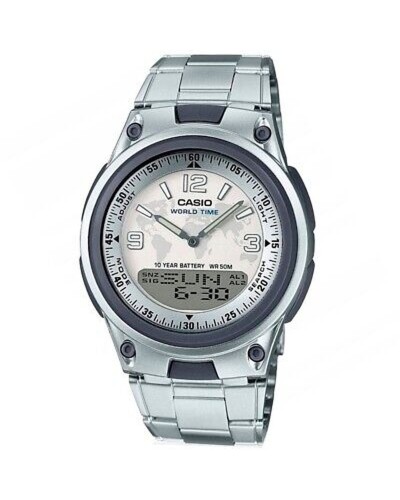 Casio Illuminator Telememo 30 Silber - Herrenuhr Ø40mm - Digital mit Speicher
