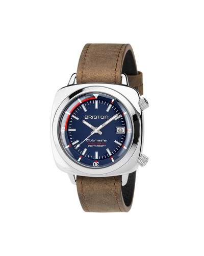 Briston Clubmaster Classic Cronografo Uomo - Quadrante Verde, Cinturino Pelle Marrone
