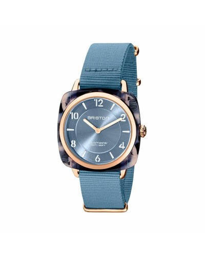 Briston Clubmaster Chic: Orologio Donna Madreperla Rosa, Cinturino NATO Nero 36mm
