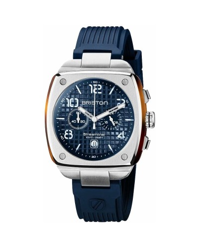Briston Clubmaster Classic: Herrenuhr Edelstahl Marineblau Vintage-Stil
