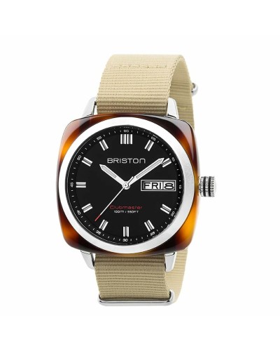 Briston Clubmaster Orologio Uomo Nero Cronografo Acciaio Sportivo
